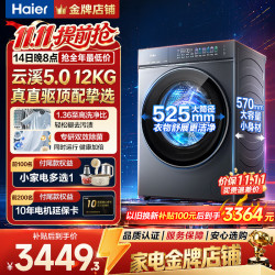 海尔 云溪5.0 D1系列 XQG100-BLE7AD1U1 滚筒洗衣机 10kg 极夜灰
