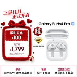 三星 Galaxy Buds4 Pro 入耳式蓝牙耳机 映雪白 Type-C