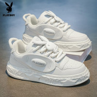 PLAYBOY 男鞋2026新款潮流百搭时尚休闲面包鞋厚底青少年运动板鞋白色41