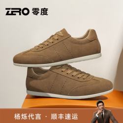 ZERO 零度zero男鞋复古潮鞋子男士秋季新款翻毛皮百搭休闲鞋轻便德训阿甘鞋 卡其 41