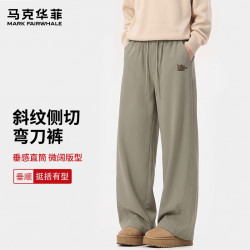 马克华菲 男士针织阔腿裤-卡其绿#JMK豹纹小恶魔 三色可选