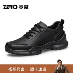 ZERO 零度Zero男鞋时尚新款轻户外运动鞋防水真皮舒适透气增高百搭休闲鞋子 经典黑  40