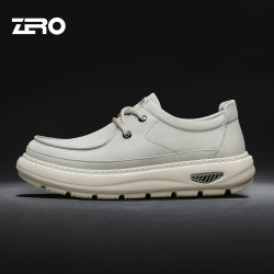 ZERO 零度zero男鞋秋季新款透气舒适增高帆布鞋时尚百搭轻便运动商务休闲鞋 灰色  41