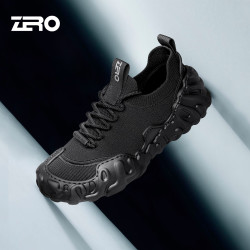 ZERO 零度zero男鞋秋季透气飞织鞋子男新款户外登山轻便时尚百搭运动休闲鞋 黑色  40