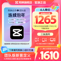 剪映 SVIP年卡 6人席位 团队版 支持专业版电脑端