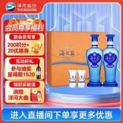 洋河 海之蓝 蓝色经典 52%vol 浓香型白酒 480ml*2瓶 礼盒装