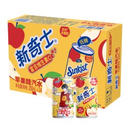 屈臣氏 新奇士 苹果醋汽水 200mL*24罐/箱