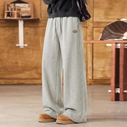 Dickies 裤子男秋季抽绳阔腿卫裤拖地垂感直筒长裤宽松重磅潮流男式休闲裤
