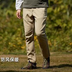 拓路者 户外直筒软壳裤男春秋款防风加绒保暖登山裤运动休闲长裤