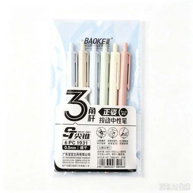 宝克 三角杆正姿按动笔 0.5mm 6支