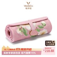 唯伊辰 丝绒山茶花之恋刺绣首饰包黄金便携首饰盒饰品收纳盒高档结婚礼物