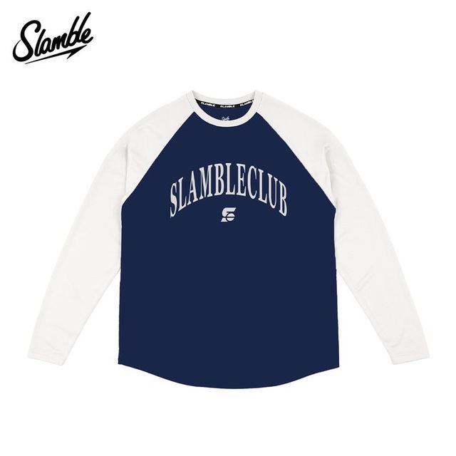 SLAMBLE 美式插肩袖运动健身长袖t恤篮球训练速干透气宽松上衣新款