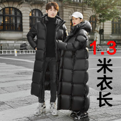 鹅绒羽绒服男女同款超长款2026年秋冬新款连帽加厚情侣大衣外套