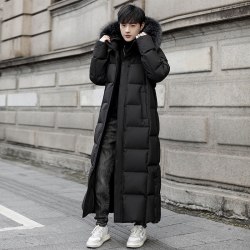 进口鹅绒羽绒服超长到脚踝25年新款加厚修身显瘦男女同款情侣外套