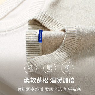 马克华菲 双股重磅半高领加绒保暖针织衫 黑色 XL