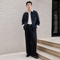 卡宾 雪尼尔肌理感长袖衬衫 靛蓝色 3XL/190/56