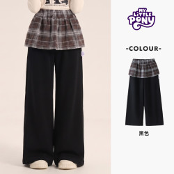小马宝莉 女童屁帘阔腿裤假两件  藏青 160