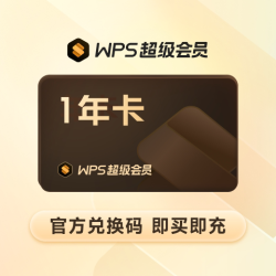 金山软件 超级会员1年卡pdf转换PPT模板提效工具office办公软件