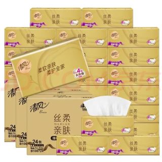 清风 加厚款金装丝柔抽纸 4层 320张*72包