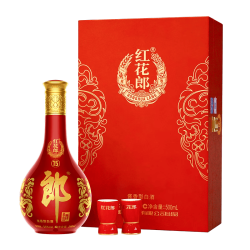 郎酒 红花郎15 单支礼盒53度酱香型白酒 53度 500mL 1瓶 送手提袋