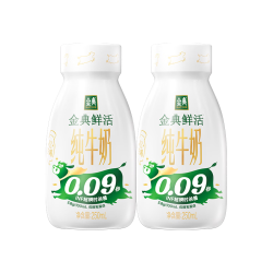 伊利 金典 3.8g乳蛋白鲜活纯牛奶(吨吨瓶) 250ml*2瓶 90天短保