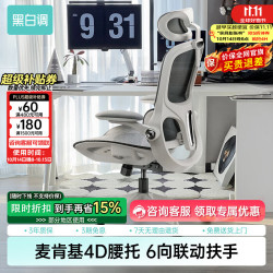 黑白调 P2 Pro 二代 人体工学椅 霜白 标配款