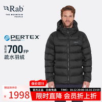 Rab 24秋冬Ascent男士连帽保暖防风疏水700蓬防寒羽绒服 QDE-67 黑色BLK S