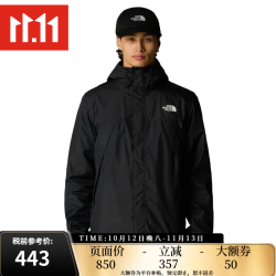 北面 TNF北面美版男女款ANTORA防风透气连帽冲锋衣夹克 NF0A7QEY男款-4H0-宇宙黑 M