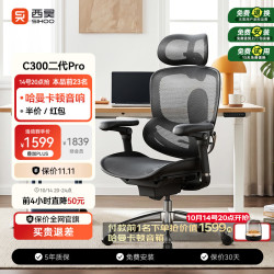 西昊 人工力学设计 人体工学椅 8D联动扶手  C300二代 Pro+曜黑+8D扶手
