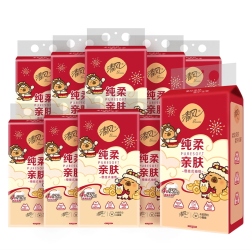 清风 悬挂式抽纸 4层250抽*10提/10000张整箱+赠挂钩*2