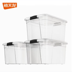 禧天龙 牌子货！加厚透明收纳箱大号容量 透明款 3个