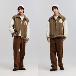 森马 三防防风外套 撞色绣花棒球服情侣