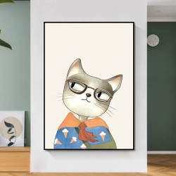 猫和鱼北欧风餐厅挂画