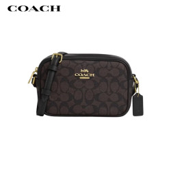 COACH 女士JAMIE小号斜挎相机包深棕拼黑CY752