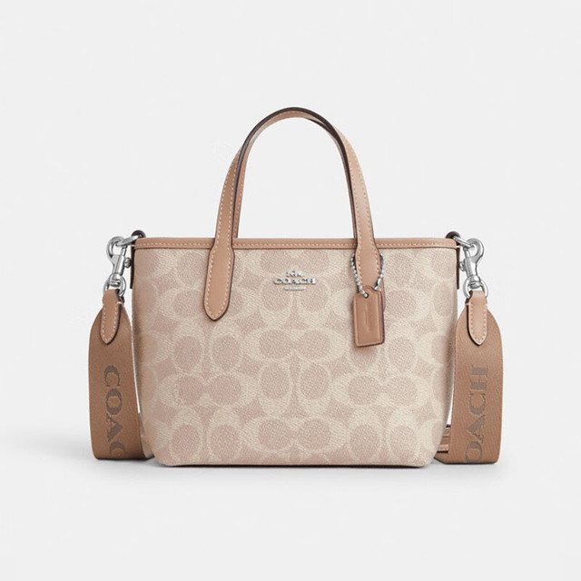 COACH CW032 女士小号宽肩带托特包 拿铁色