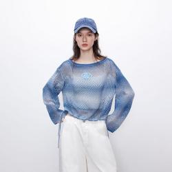 ONLY 秋季圆领甜酷风宽松罩衫长袖针织衫女