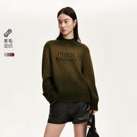 VERO MODA 秋冬毛衣女字母印花渐变废土风高领毛衣个性独特