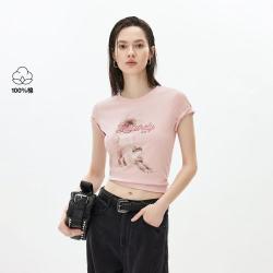 ONLY 2026秋季新款休闲正肩上衣圆领短袖T恤女