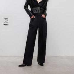 ONLY 秋季松弛感含莱赛尔垂感遮肉长裤阔腿裤休闲裤女