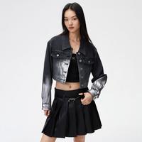 ONLY 秋季个性小众休闲百搭翻领宽松短款牛仔外套女