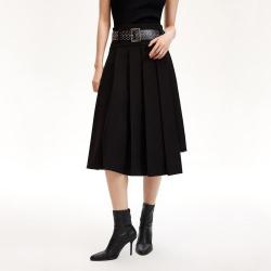 VERO MODA 半身裙女秋冬百褶A版铆钉装饰腰带不规则半身裙专柜同款洋气