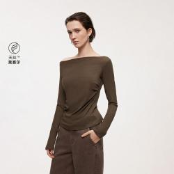 ONLY 2026秋季一字领柔软弹力显瘦长袖打底衫T恤女