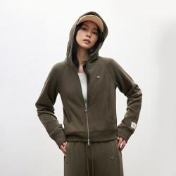 ONLY 秋秋显瘦弧线剪裁双头拉链开衫连帽卫衣女