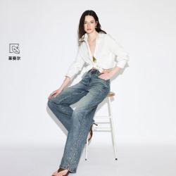 ONLY 2026秋季新款亮钻装饰长裤喇叭裤牛仔裤女