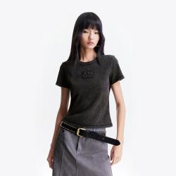 ONLY 秋季百搭舒适修身显气质显瘦螺纹短袖圆领T恤