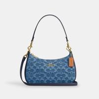 COACH 经典标志丹宁布TERI单肩新月包CDQ56