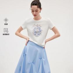 ONLY 2026秋季新款箱型宽松圆领正肩短袖上衣T恤女