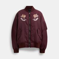 COACH 女款MA-1图案刺绣拉链长袖外套