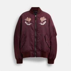 COACH 女款MA-1图案刺绣拉链长袖外套