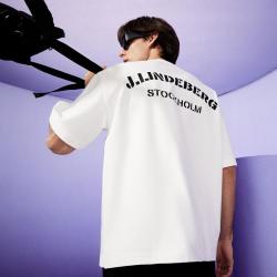 J.Lindeberg 金·林德伯格 2026秋季男士时尚宽松字母休闲圆领短袖T恤